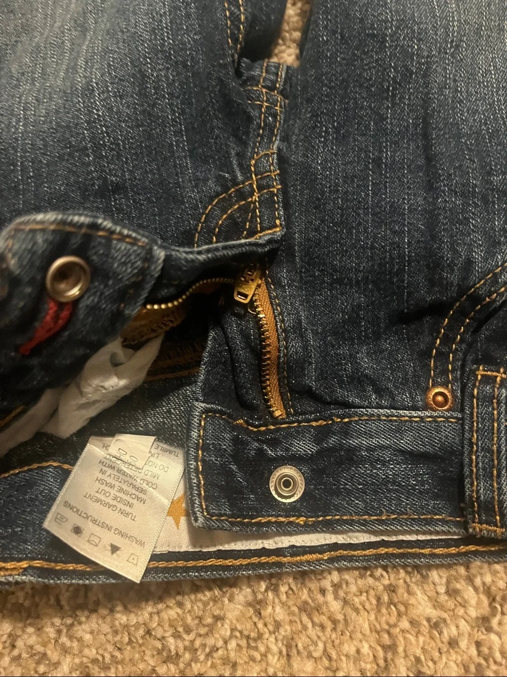 CINCH BOYS  Dark Blue Denim Jeans with Gold Stitching Size Boys 4S